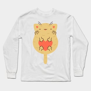 Potato cat with a heart Long Sleeve T-Shirt